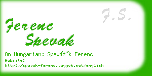 ferenc spevak business card